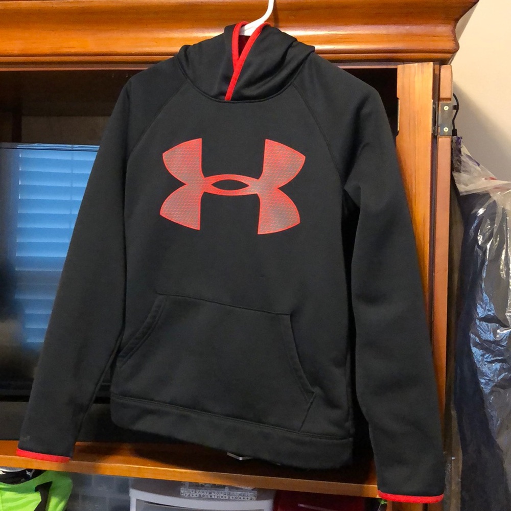Boys black and red Under Armour hoodie